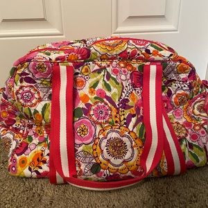 Vera Bradley small pink duffel bag with floral print
